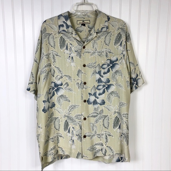 Tommy Bahama Other - Tommy Bahama Green & Blue Floral Button Shirt Silk